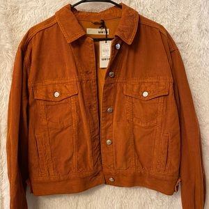 Topshop Moto Rust Corduroy Jacket